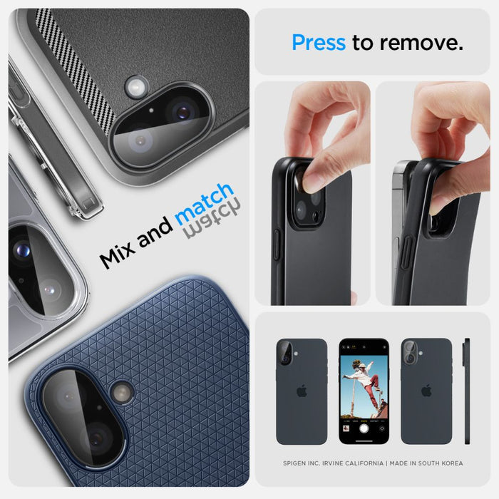 Spigen Optik GLAS.TR Camera Protector 2-PACK for iPhone 16 / 16 PLUS - Black