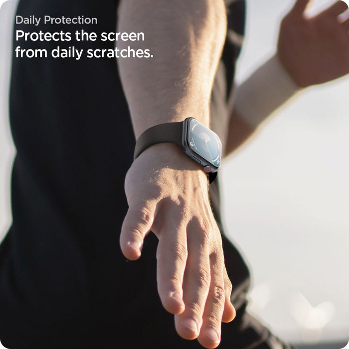 Spigen Elite Shield ”EZ FIT” Hybrid Glass 2-PACK for Apple Watch 10 (46MM) - Clear