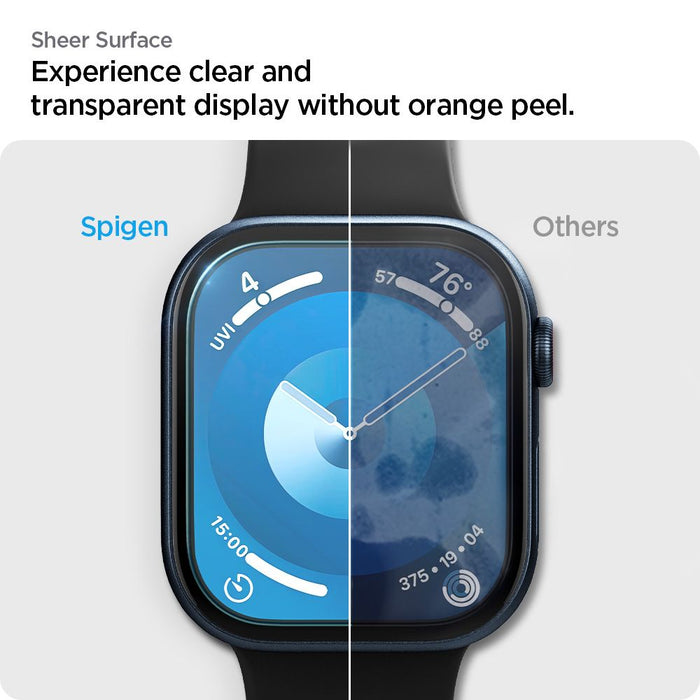 Spigen Elite Shield ”EZ FIT” Hybrid Glass 2-PACK for Apple Watch 10 (46MM) - Clear