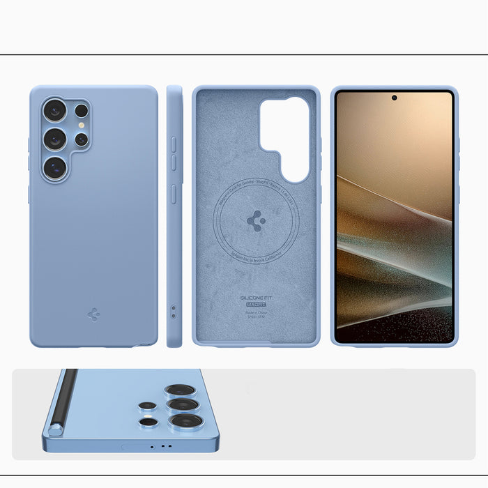 Spigen Silicone Fit Mag Case for Samsung Galaxy S25 Ultra - Blue