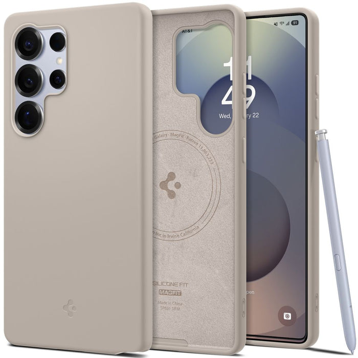 Spigen Silicone Fit Mag case for Samsung Galaxy S25Ultra - titanium