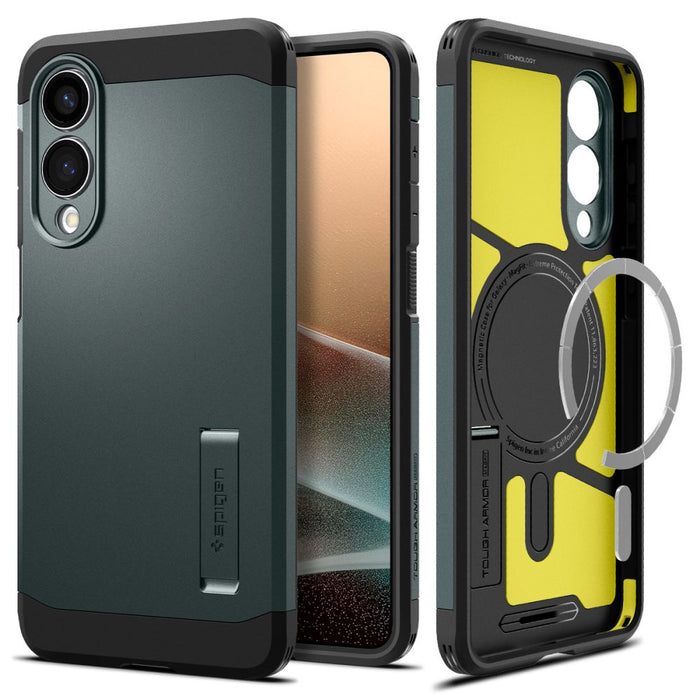 Spigen Tough Armor MagSafe Case for Samsung Galaxy S25 Edge - Green/Black
