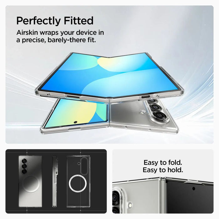 Spigen AirSkin Mag MagSafe Case for Samsung Galaxy Z Fold 7 - Clear and White