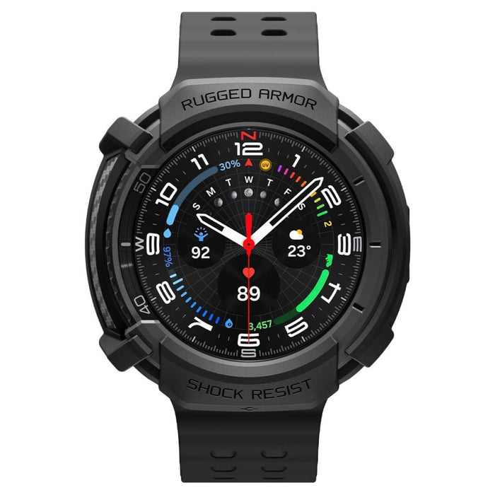 Spigen Rugged Armor Case for Samsung Galaxy Watch 8 Classic 46mm - Matte Black