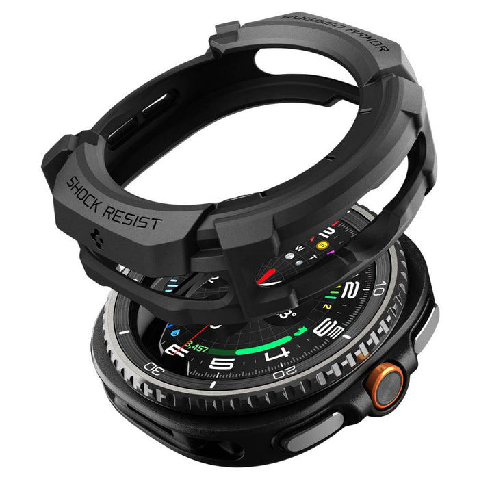 Spigen Rugged Armor Case for Samsung Galaxy Watch 8 Classic 46mm - Matte Black