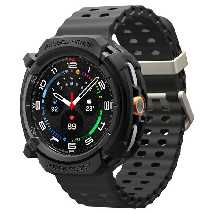 Spigen Rugged Armor Case for Samsung Galaxy Watch 8 Classic 46mm - Matte Black