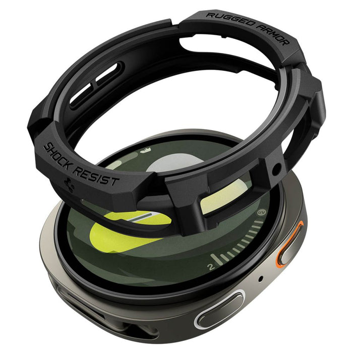 Spigen Rugged Armor Case for Samsung Galaxy Watch 8 44mm - Matte Black