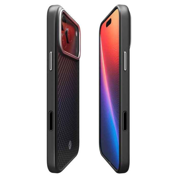 Spigen Enzo Aramid "T" MagSafe Case for iPhone 17 Pro - Black and Silver
