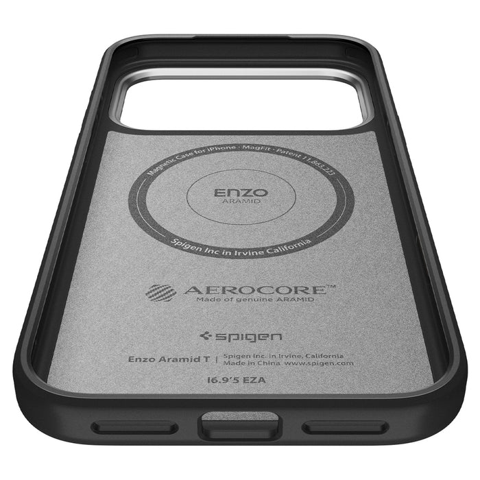 Spigen Enzo Aramid "T" MagSafe Case for iPhone 17 Pro Max - Black and Silver