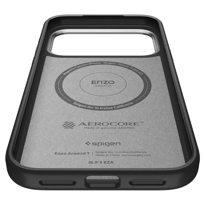 Spigen Enzo Aramid "T" MagSafe Case for iPhone 17 Pro Max - Black and Silver