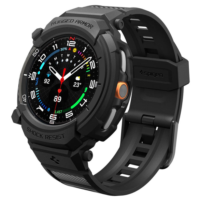 Spigen Rugged Armor Pro Strap for Samsung Galaxy Watch 8 Classic 46mm - Matte Black