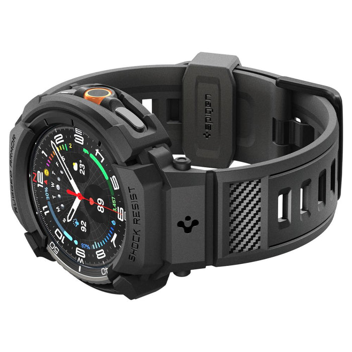 Spigen Rugged Armor Pro Strap for Samsung Galaxy Watch 8 Classic 46mm - Matte Black