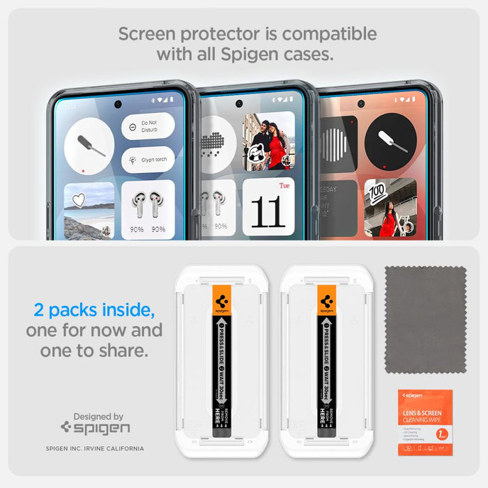 Spigen Glas.TR EZ Fit Tempered Glass 2-pack for Nothing Phone 3 - Transparent