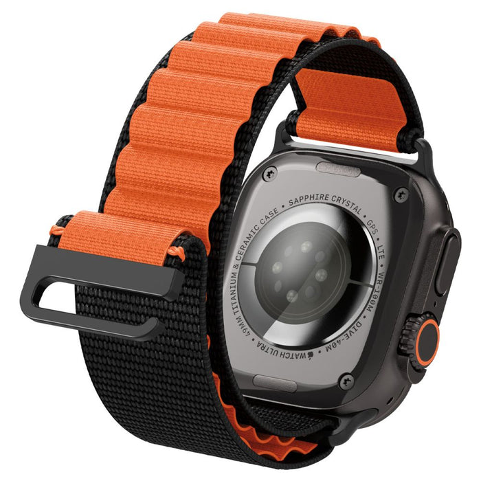 Spigen WBF1 Strap for Apple Watch 44 / 45 / 46 / 49 mm - Black and Orange