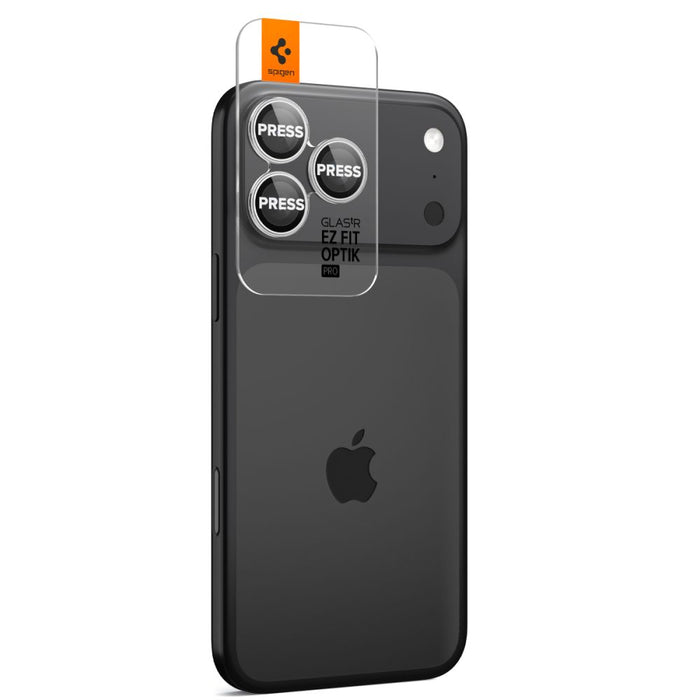 Spigen Optik Pro GLAS.TR ”EZ FIT” Camera Cover 2-pack for iPhone 16 Pro / Max / 17 Pro / Max - Silver