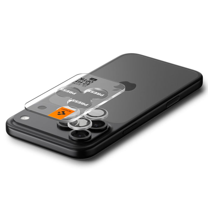 Spigen Optik Pro GLAS.TR ”EZ FIT” Camera Cover 2-pack for iPhone 16 Pro / Max / 17 Pro / Max - Silver