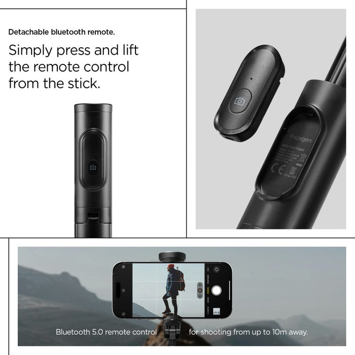 Spigen S541W Bluetooth Selfie Stick - Black