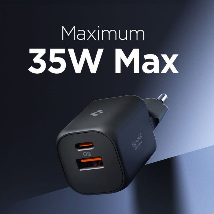 Spigen Essential EE352EU USB-C / USB-A 35W Wall Charger - Black