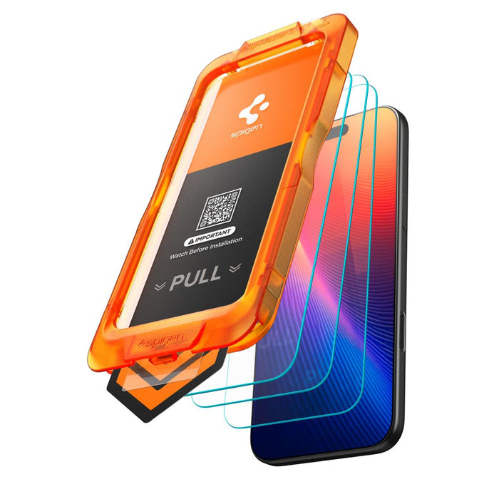 Spigen Glas.tR AlignMaster Slim 3-Pack Tempered Glass for iPhone 17 Pro