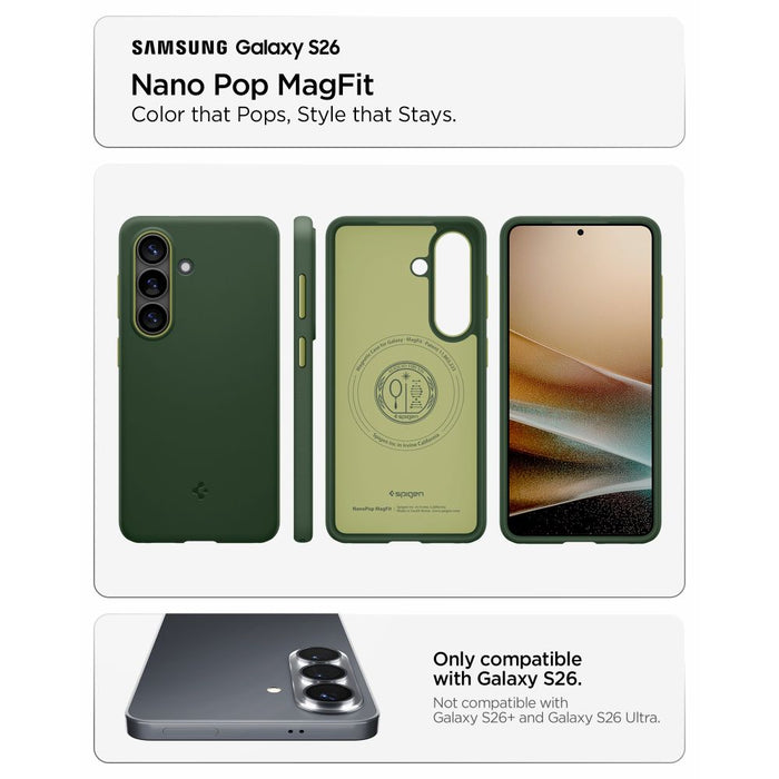 Spigen Nano Pop Mag MagSafe Case for Samsung Galaxy S26 - Green