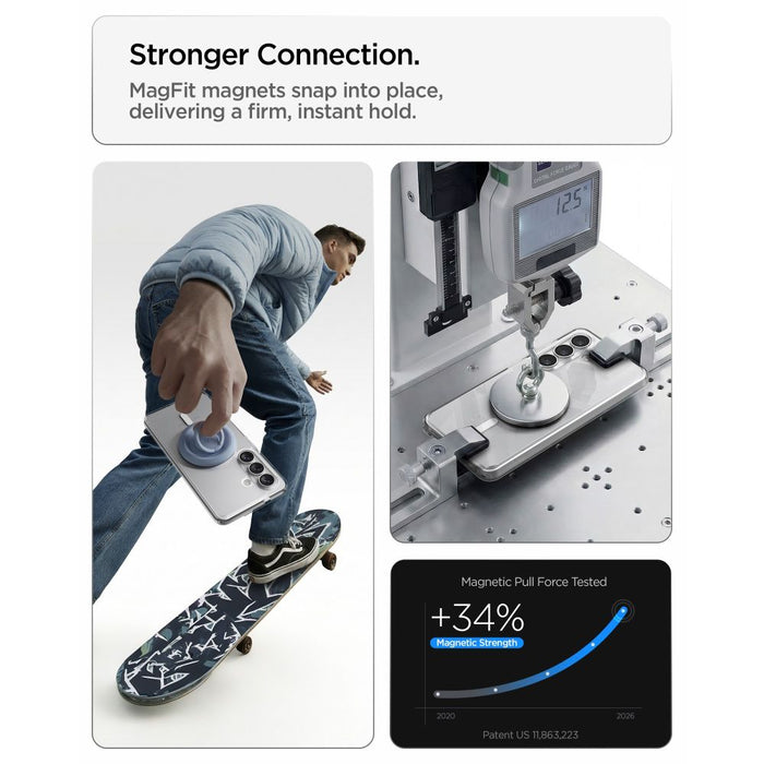 Spigen Ultra Hybrid Mag MagSafe Case for Samsung Galaxy S26 - Clear and White