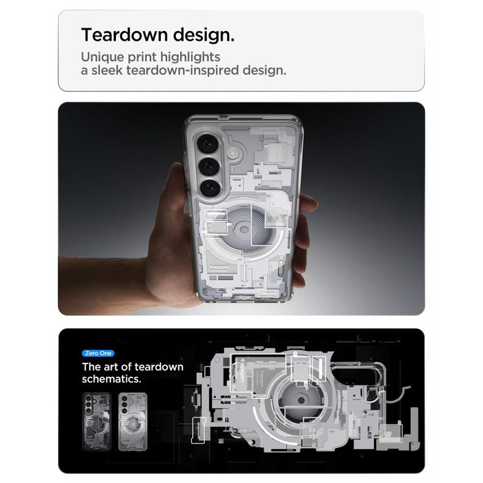 Spigen Ultra Hybrid Mag MagSafe Case for Samsung Galaxy S26+ Zero One - Clear and White