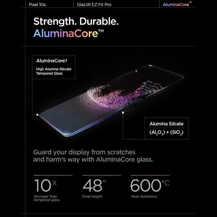Spigen Glas.tR EZ Fit Pro 2-Pack Tempered Glass Screen Protector for Google Pixel 10A