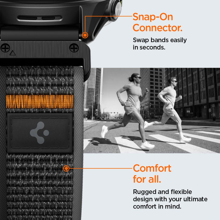 Spigen Athlex Air Strap for Garmin QuickFit 22mm - Black and Orange