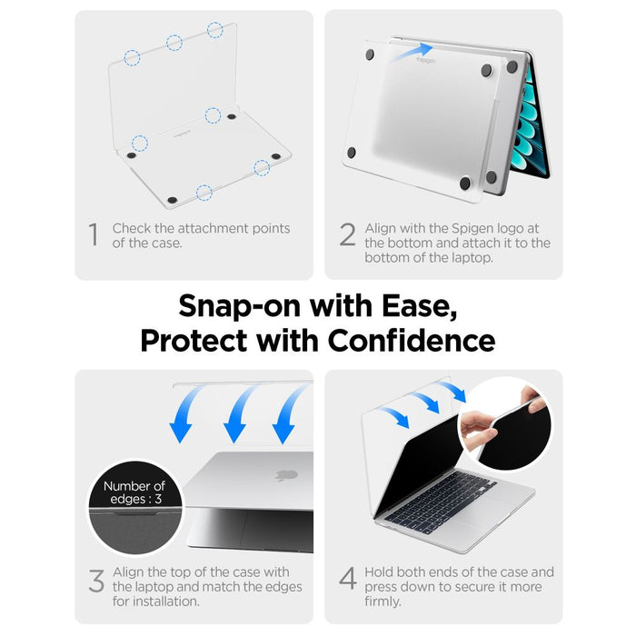 Spigen AirSkin Case for MacBook Air 13" 2023/2024/2025/2026 - Semi-Transparent