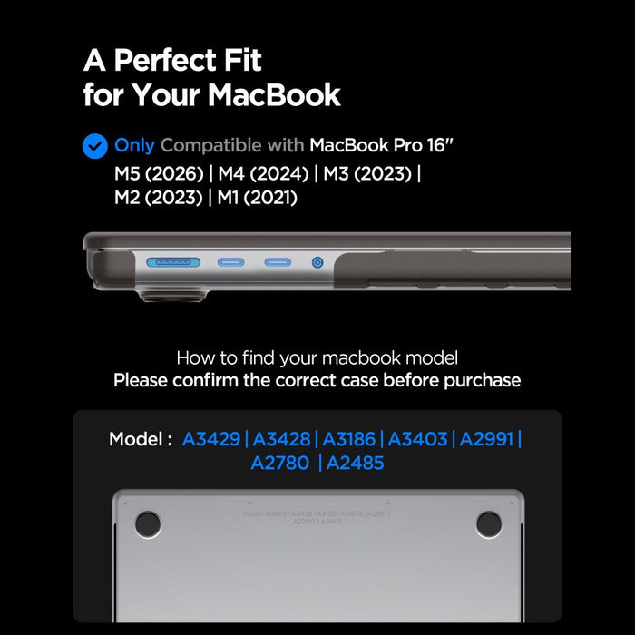 Spigen AirSkin Case for MacBook Pro 16" 2021 / 2023 / 2024 / 2025 / 2026 - Semi-Transparent