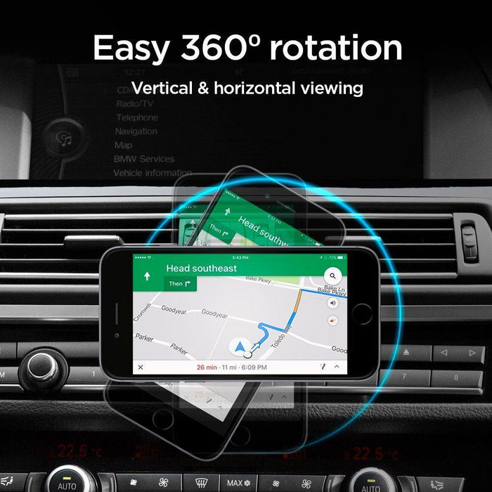 Spigen QS24 phone holder for CD slot in car magnetic - black