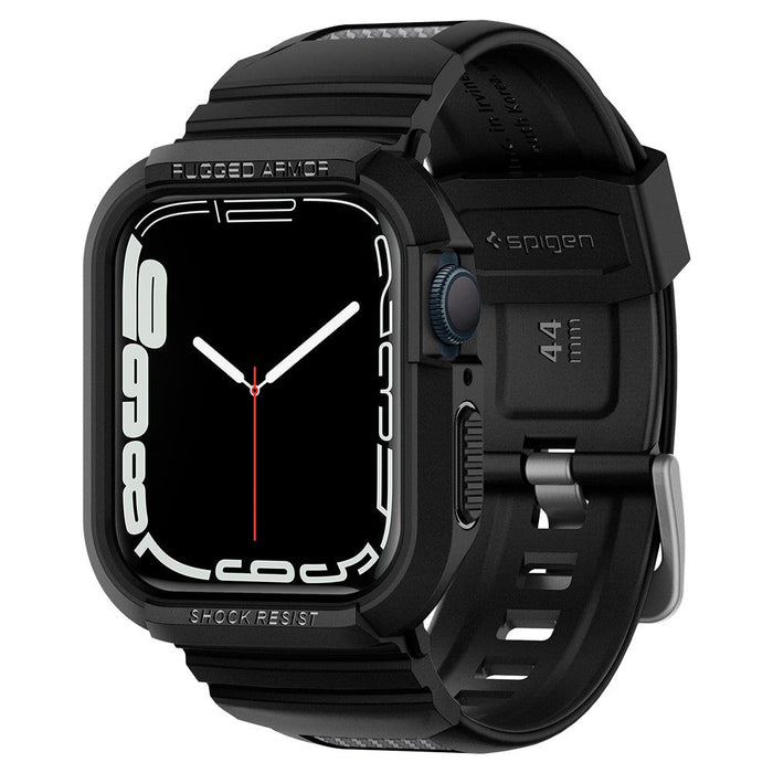 Spigen Rugged Armor Pro Case with Strap for Apple Watch 4 / 5 / 6 / 7 / 8 / SE (44/45 mm) - Black