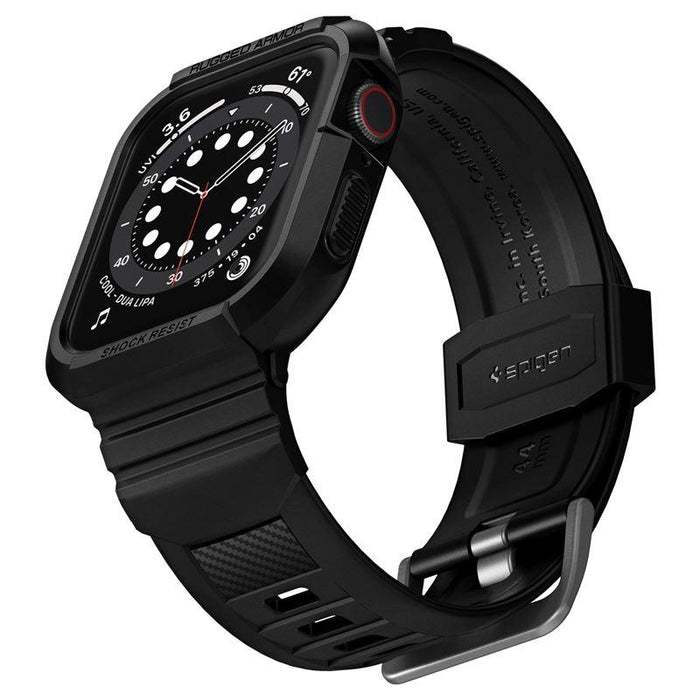 Spigen Rugged Armor Pro Case with Strap for Apple Watch 4 / 5 / 6 / 7 / 8 / SE (44/45 mm) - Black
