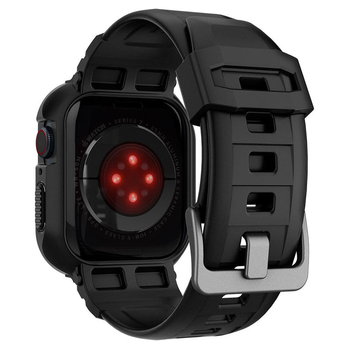 Spigen Rugged Armor Pro Case with Strap for Apple Watch 4 / 5 / 6 / 7 / 8 / SE (44/45 mm) - Black