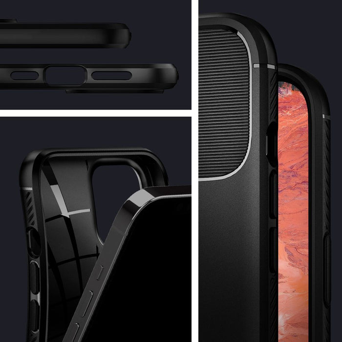 Spigen Rugged Armor Case for iPhone 12 / iPhone 12 Pro - Matte Black