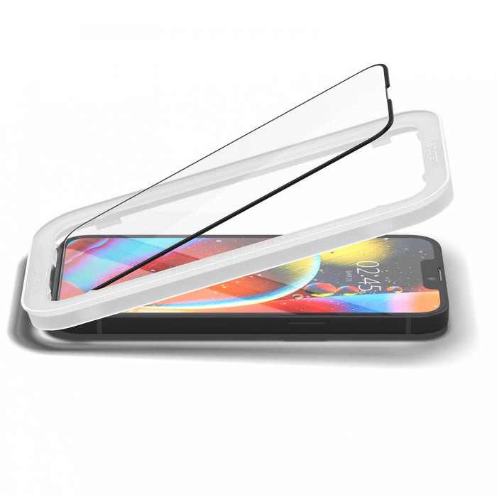 Spigen ALM Glass FC tempered glass for iPhone 13 / 13 Pro / 14 / 16e / 17e - black 2 pcs.