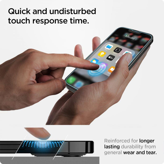 Spigen Glas.tR EZ Fit Tempered Glass for iPhone 13 / 13 Pro / 14 / 16e / 17e - 2 pcs.