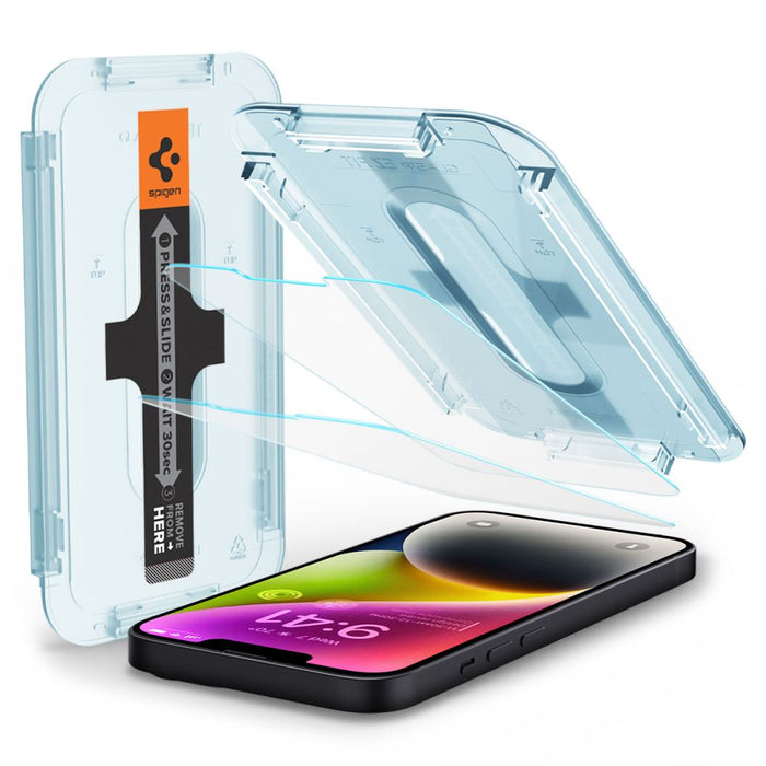 Spigen Glas.tR EZ Fit Tempered Glass for iPhone 13 / 13 Pro / 14 / 16e / 17e - 2 pcs.