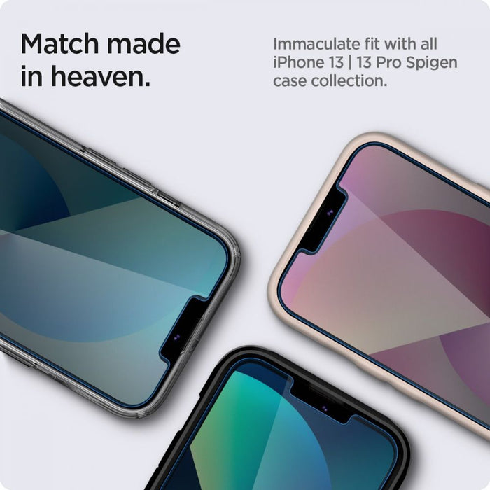 Spigen Glas.tR EZ Fit Privacy Tempered Glass for iPhone 13 / 13 Pro / 14 / 16e / 17e - 2 pcs.