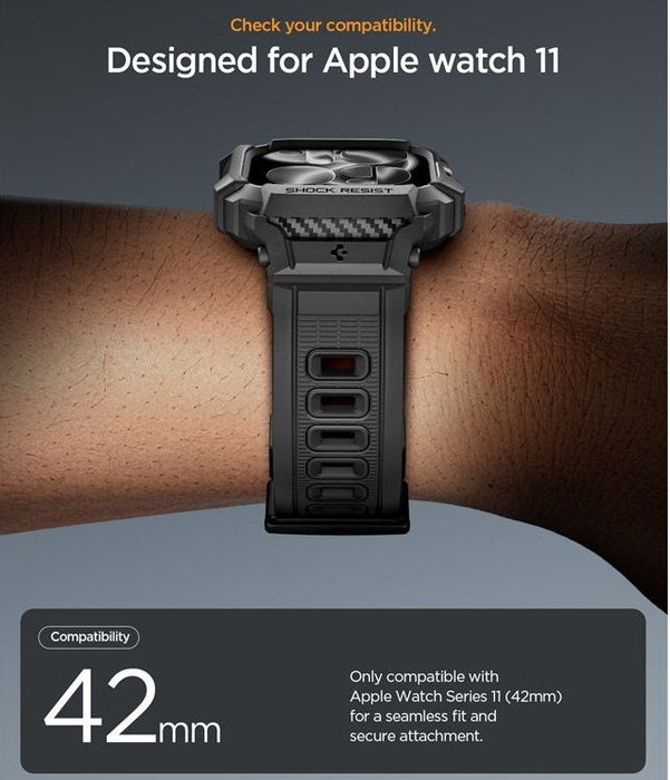 Spigen Rugged Armor Pro Strap for Apple Watch 42mm - Black
