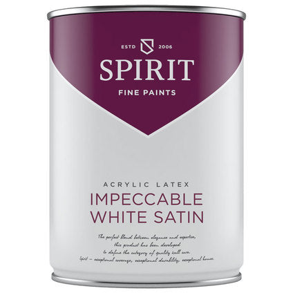 IMPECCABLE WHITE SATIN SPIRIT LATEX PAINT