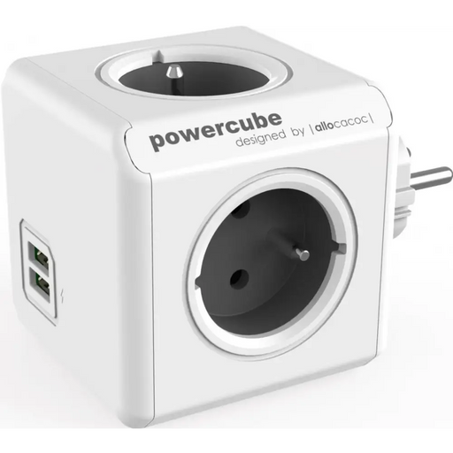 Splitter Allocacoc PowerCube 1202GY 4 sockets 2 USB - Разклонители<<<Аксесоари за телевизори<<<Аксесоари<<<TechMart