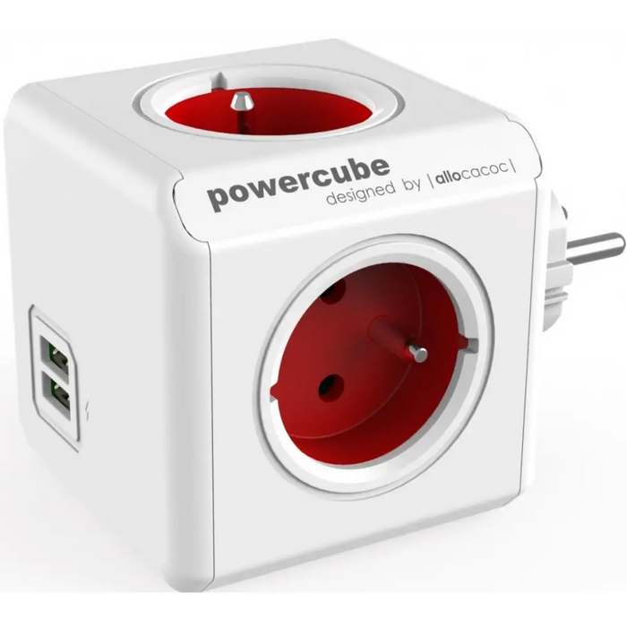 Splitter Allocacoc PowerCube 1202RD 4 sockets 2 USB - Разклонители<<<Аксесоари за телевизори<<<Аксесоари<<<TechMart