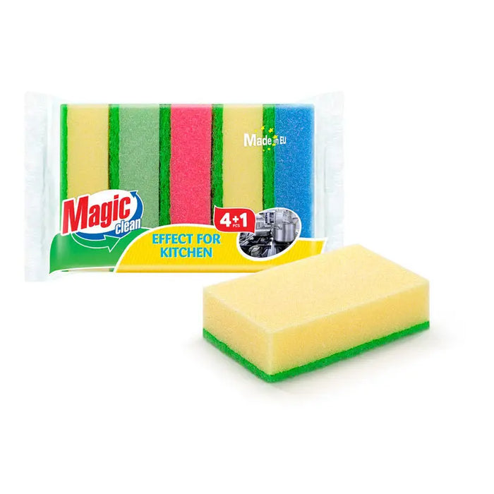 SPONGE 5 PCS MAGIC CLEAN 24 X 11 X 7 CM MAGIC CLEAN - Продукти за почистване<<<Домашни потреби<<<Кухня<<<Praktiker