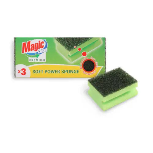 SPONGE WITH CHANNEL MAGIC PREMIUM 3 PCS MAGIC CLEAN - Продукти за почистване<<<Домашни потреби<<<Кухня<<<Praktiker
