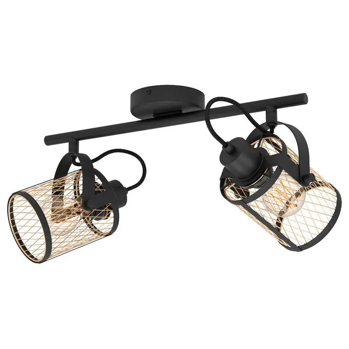 SPOT 2XE27 BLACK EGLO DELLOW - Спотове<<<Вътрешно осветление<<<Мебели и интериор<<<Praktiker&&&Спотове<<<Вътрешно