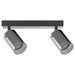 SPOT 2XGU10 10W GLASS BLACK ULTRALUX RPGC2B - Спотове<<<Вътрешно осветление<<<Мебели и