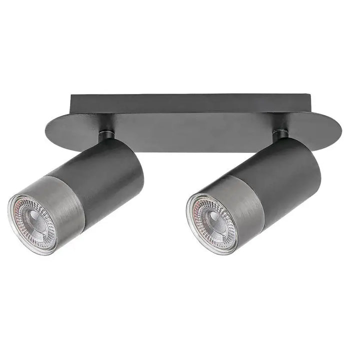 SPOT 2XGU10 BLACK RABALUX ZIRCON - Спотове<<<Вътрешно осветление<<<Мебели и интериор<<<Praktiker&&&Спотове<<<Вътрешно
