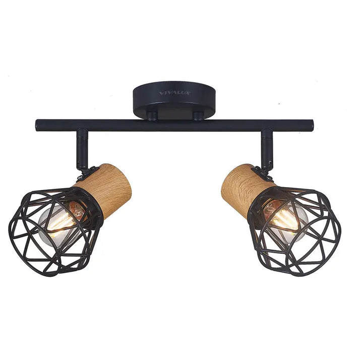 SPOTLIGHT 2XE27 BLACK VIVALUX FRODO - Спотове<<<Вътрешно осветление<<<Мебели и