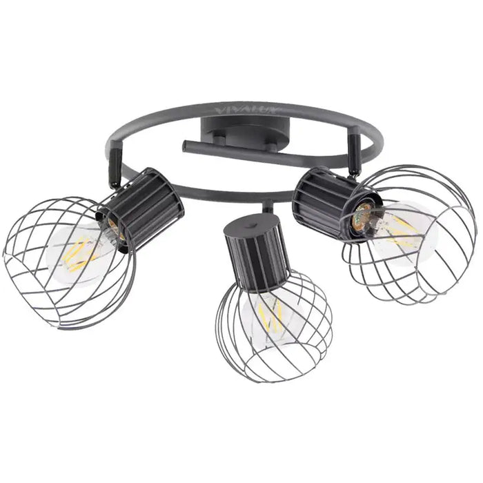 SPOTLIGHT 3XE14 BLACK VIVALUX MAYA - Спотове<<<Вътрешно осветление<<<Мебели и интериор<<<Praktiker&&&Спотове<<<Вътрешно